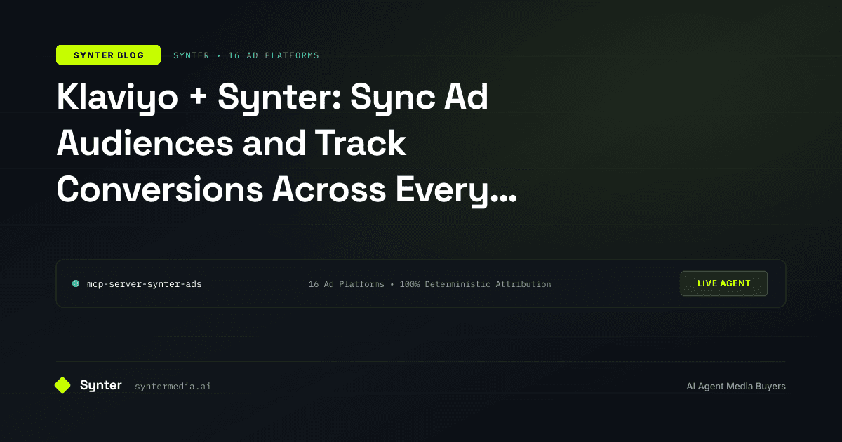 Klaviyo + Synter: Sync Ad Audiences and Track Conversions Across Every Channel