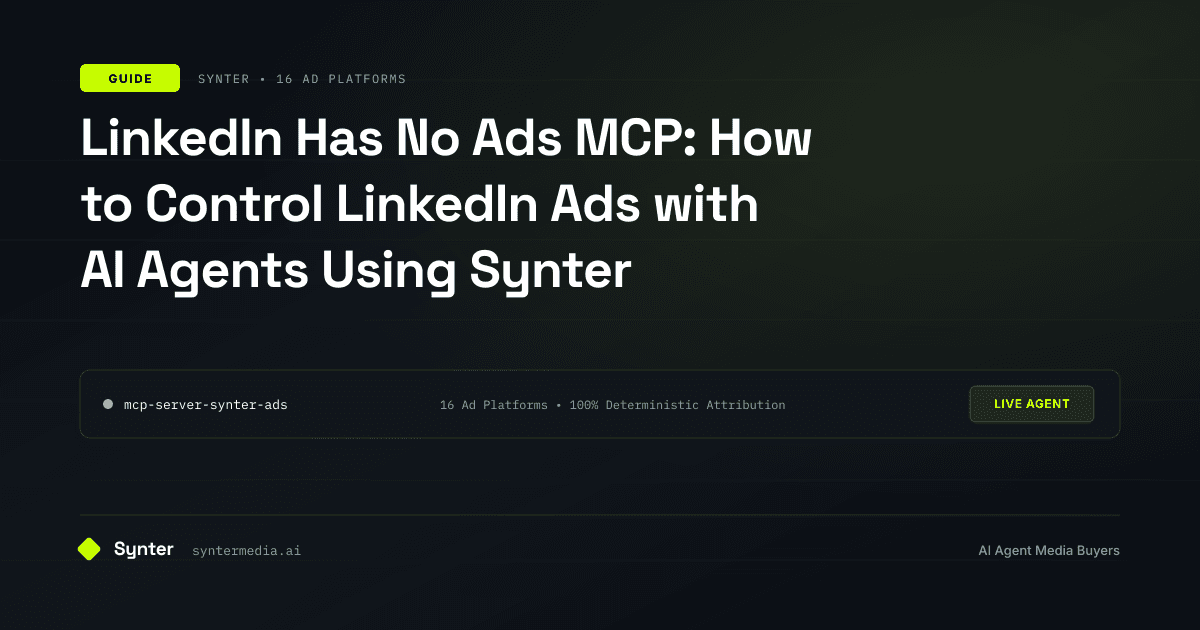 LinkedIn Has No Ads MCP: How to Control LinkedIn Ads with AI Agents Using Synter