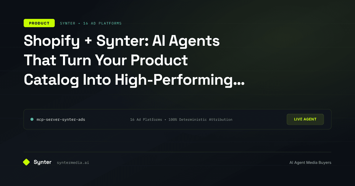 Shopify + Synter: AI Agents That Turn Your Product Catalog Into High-Performing Ads