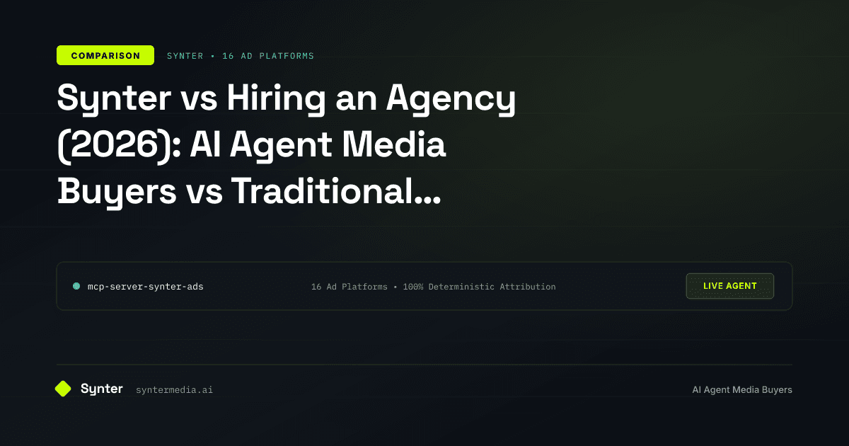 Synter vs Hiring an Agency (2026): AI Agent Media Buyers vs Traditional Retainers