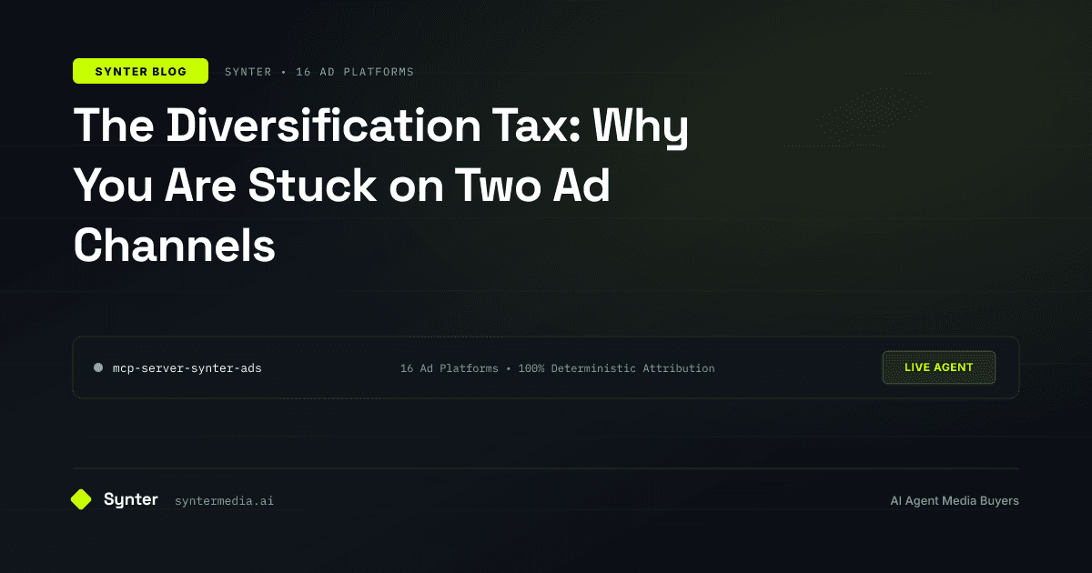 The Diversification Tax: Why You Are Stuck on Two Ad Channels