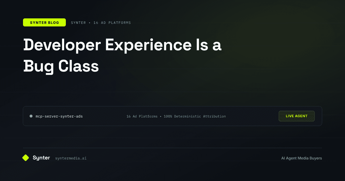 Developer Experience Is a Bug Class