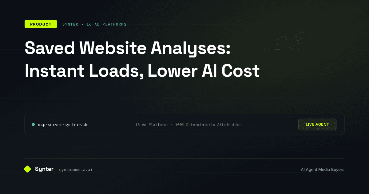 Saved Website Analyses: Instant Loads, Lower AI Cost