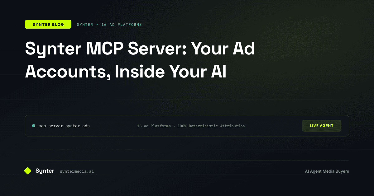 Synter MCP Server: Your Ad Accounts, Inside Your AI