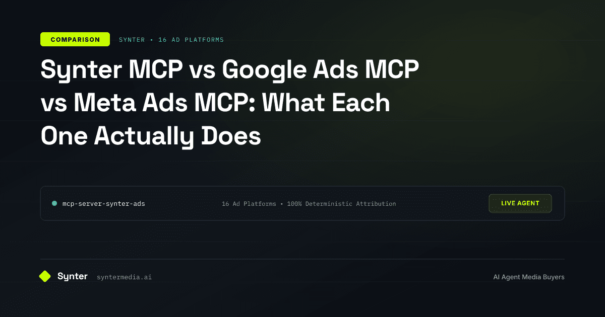 Synter MCP vs Google Ads MCP vs Meta Ads MCP: What Each One Actually Does