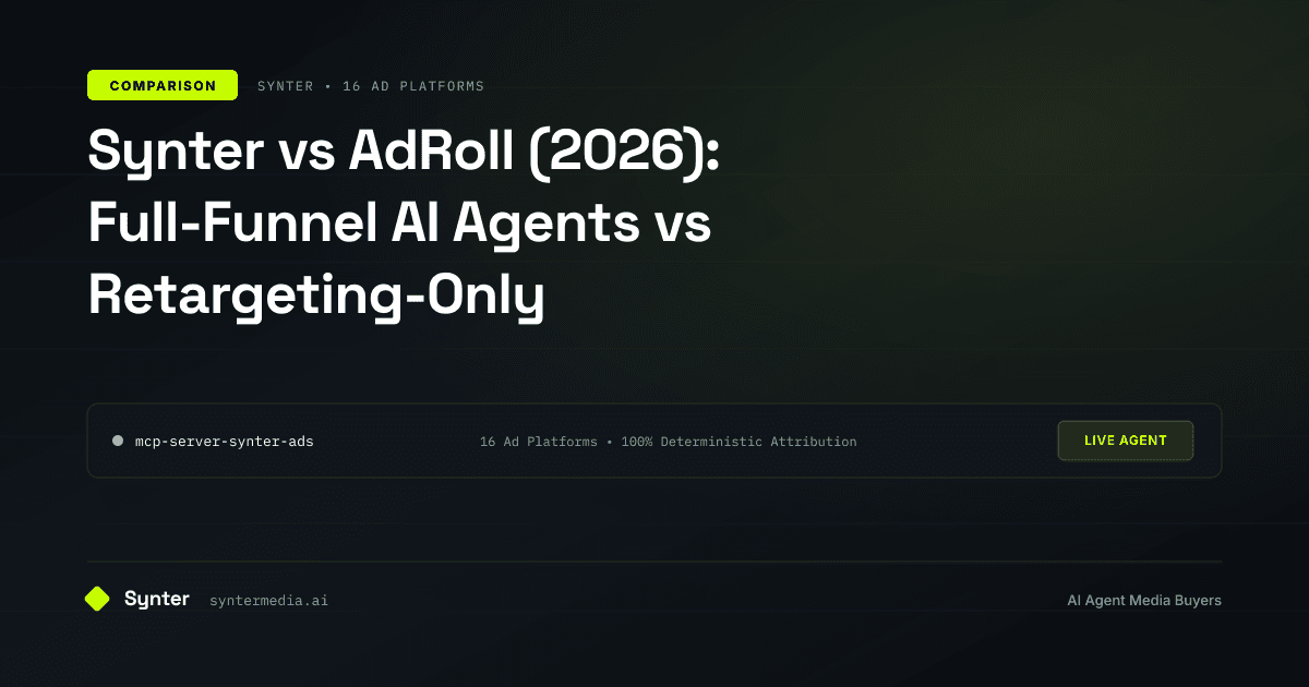 Synter vs AdRoll (2026): Full-Funnel AI Agents vs Retargeting-Only