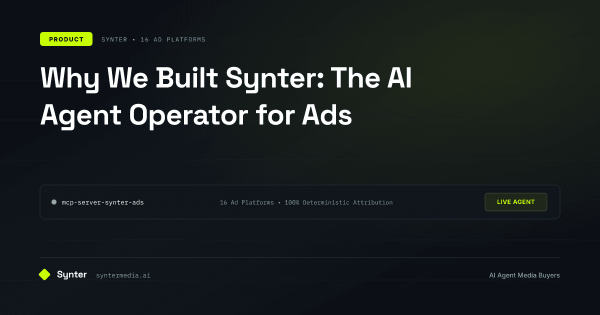 Why We Built Synter: The AI Agent Operator for Ads